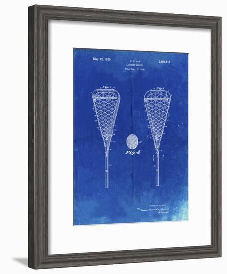 PP199- Faded Blueprint Lacrosse Stick 1948 Patent Poster-Cole Borders-Framed Giclee Print