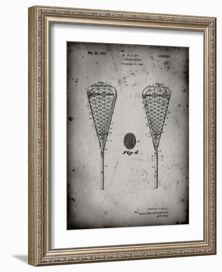 PP199- Faded Grey Lacrosse Stick 1948 Patent Poster-Cole Borders-Framed Giclee Print