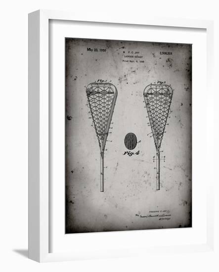 PP199- Faded Grey Lacrosse Stick 1948 Patent Poster-Cole Borders-Framed Giclee Print