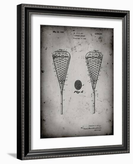 PP199- Faded Grey Lacrosse Stick 1948 Patent Poster-Cole Borders-Framed Giclee Print