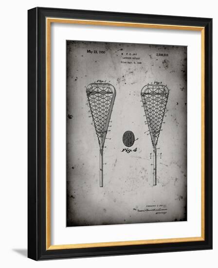 PP199- Faded Grey Lacrosse Stick 1948 Patent Poster-Cole Borders-Framed Giclee Print