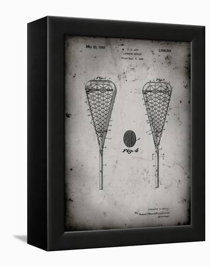 PP199- Faded Grey Lacrosse Stick 1948 Patent Poster-Cole Borders-Framed Premier Image Canvas