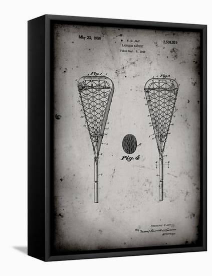 PP199- Faded Grey Lacrosse Stick 1948 Patent Poster-Cole Borders-Framed Premier Image Canvas