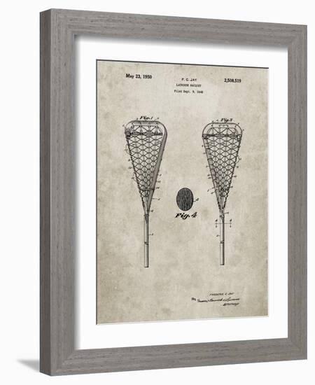 PP199- Sandstone Lacrosse Stick 1948 Patent Poster-Cole Borders-Framed Giclee Print