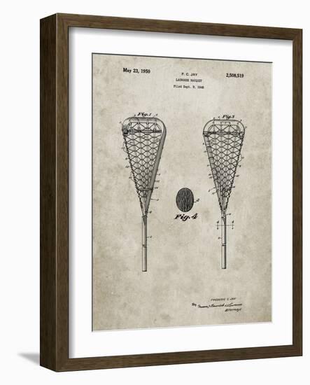 PP199- Sandstone Lacrosse Stick 1948 Patent Poster-Cole Borders-Framed Giclee Print