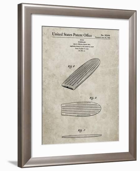 PP201- Sandstone Surfboard Poster-Cole Borders-Framed Giclee Print