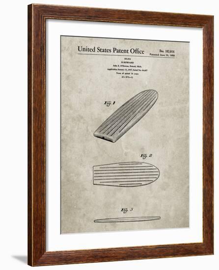 PP201- Sandstone Surfboard Poster-Cole Borders-Framed Giclee Print