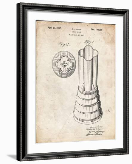 PP205- Vintage Parchment Waring Blender 1937 Patent Poster-Cole Borders-Framed Giclee Print