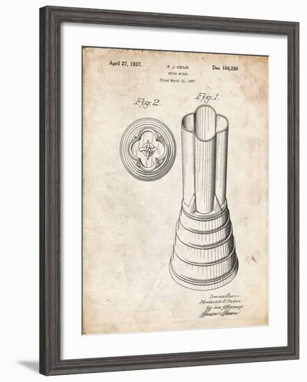 PP205- Vintage Parchment Waring Blender 1937 Patent Poster-Cole Borders-Framed Giclee Print