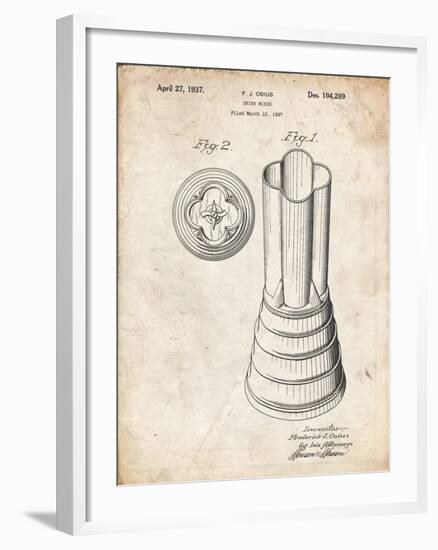 PP205- Vintage Parchment Waring Blender 1937 Patent Poster-Cole Borders-Framed Giclee Print