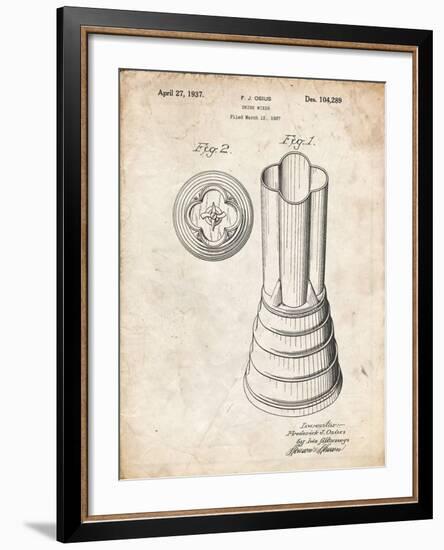 PP205- Vintage Parchment Waring Blender 1937 Patent Poster-Cole Borders-Framed Giclee Print