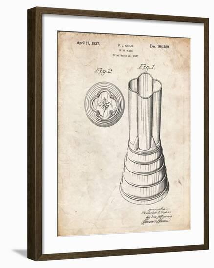 PP205- Vintage Parchment Waring Blender 1937 Patent Poster-Cole Borders-Framed Giclee Print