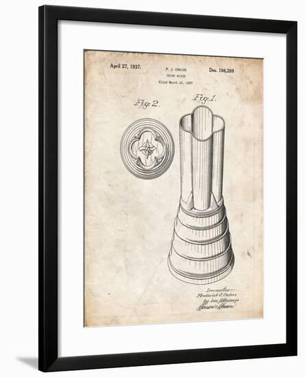 PP205- Vintage Parchment Waring Blender 1937 Patent Poster-Cole Borders-Framed Giclee Print