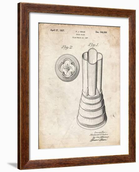 PP205- Vintage Parchment Waring Blender 1937 Patent Poster-Cole Borders-Framed Giclee Print