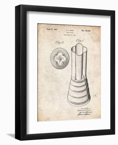 PP205- Vintage Parchment Waring Blender 1937 Patent Poster-Cole Borders-Framed Giclee Print