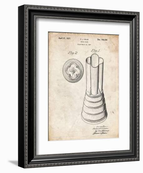 PP205- Vintage Parchment Waring Blender 1937 Patent Poster-Cole Borders-Framed Giclee Print