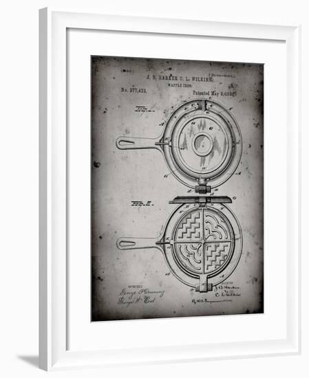 PP209-Faded Grey Waffle Iron Patent Poster-Cole Borders-Framed Giclee Print