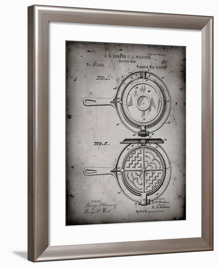 PP209-Faded Grey Waffle Iron Patent Poster-Cole Borders-Framed Giclee Print
