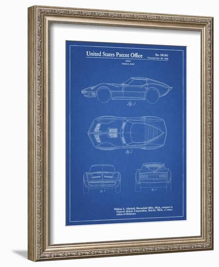 PP21 Blueprint-Borders Cole-Framed Giclee Print