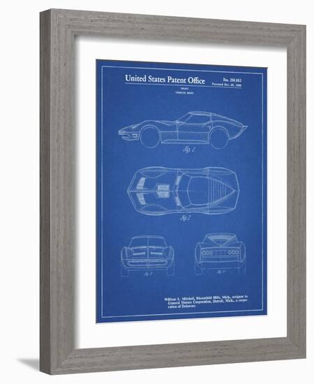 PP21 Blueprint-Borders Cole-Framed Giclee Print