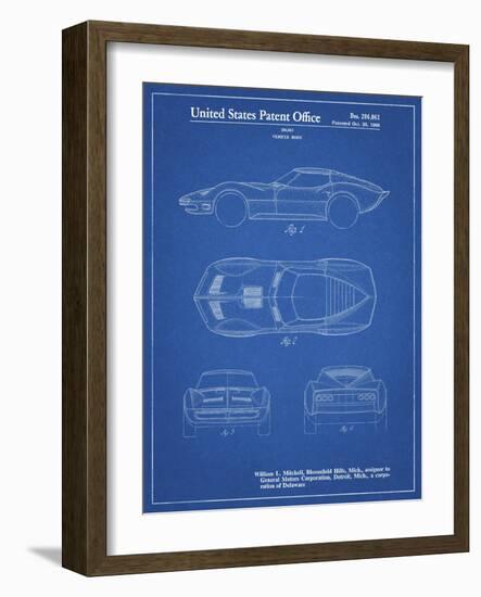 PP21 Blueprint-Borders Cole-Framed Giclee Print