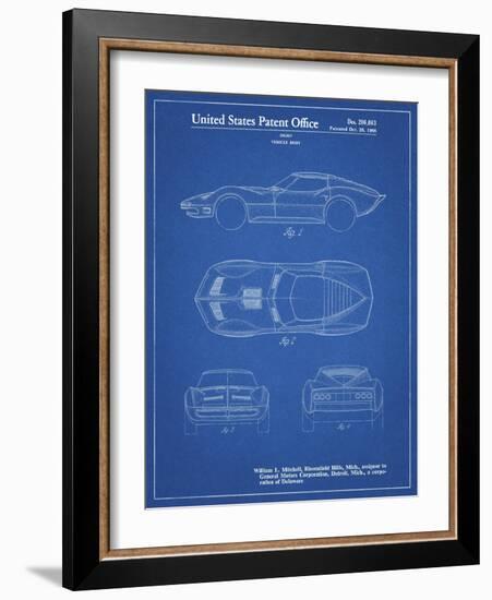 PP21 Blueprint-Borders Cole-Framed Giclee Print