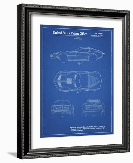 PP21 Blueprint-Borders Cole-Framed Giclee Print