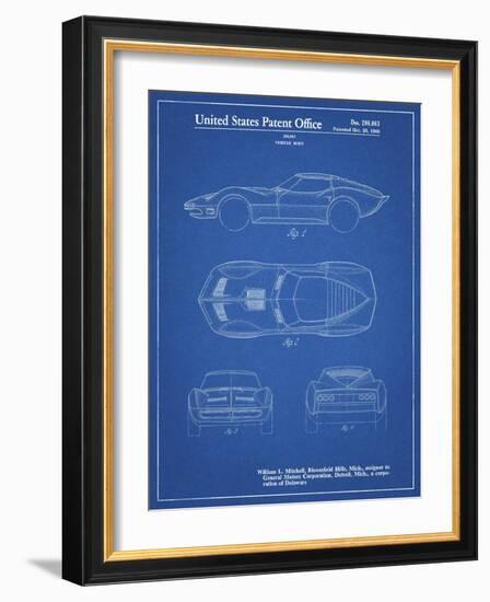 PP21 Blueprint-Borders Cole-Framed Giclee Print