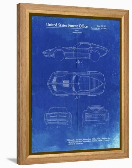 PP21 Faded Blueprint-Borders Cole-Framed Premier Image Canvas