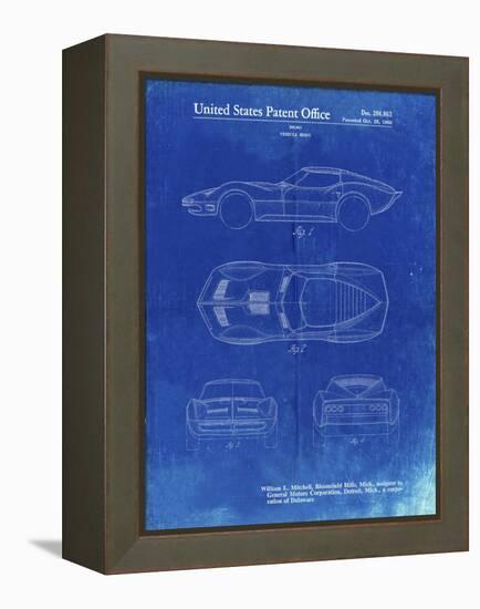 PP21 Faded Blueprint-Borders Cole-Framed Premier Image Canvas