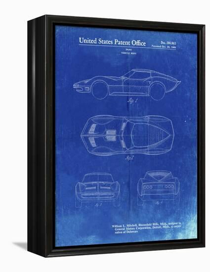 PP21 Faded Blueprint-Borders Cole-Framed Premier Image Canvas