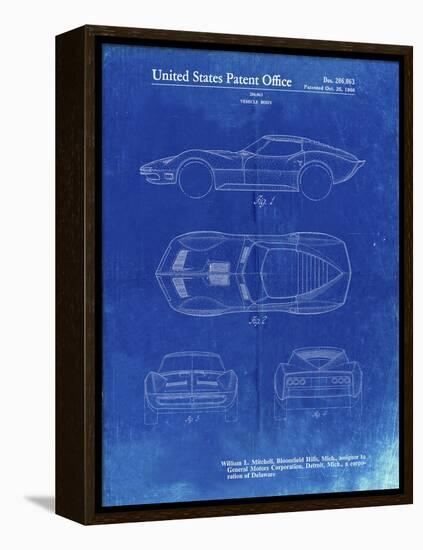 PP21 Faded Blueprint-Borders Cole-Framed Premier Image Canvas