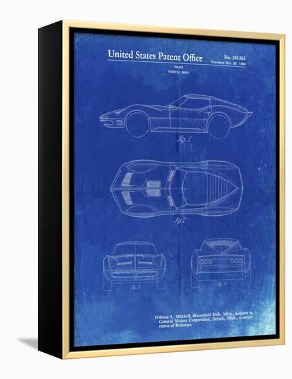 PP21 Faded Blueprint-Borders Cole-Framed Premier Image Canvas