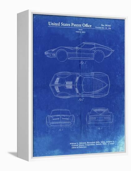 PP21 Faded Blueprint-Borders Cole-Framed Premier Image Canvas