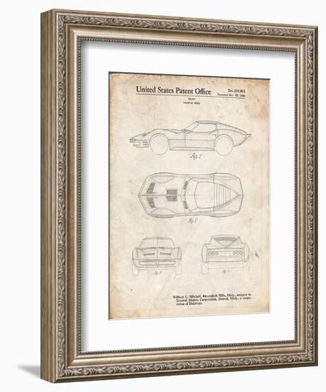 PP21 Vintage Parchment-Borders Cole-Framed Giclee Print