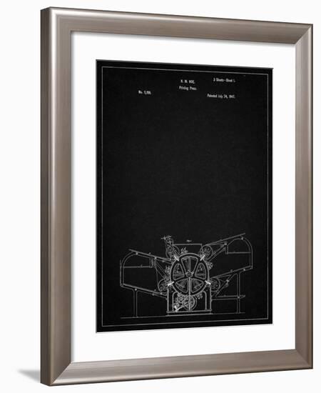 PP213-Vintage Black Printing Press Patent Poster-Cole Borders-Framed Giclee Print