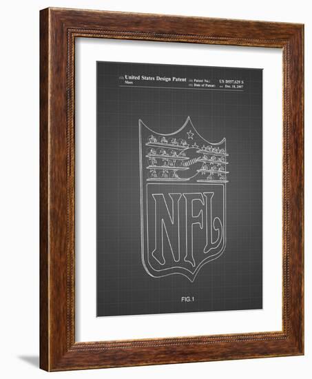 PP217-Black Grid NFL Display Patent Poster-Cole Borders-Framed Giclee Print
