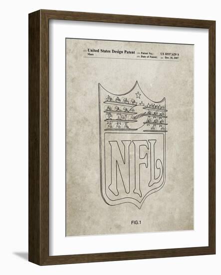 PP217-Sandstone NFL Display Patent Poster-Cole Borders-Framed Giclee Print