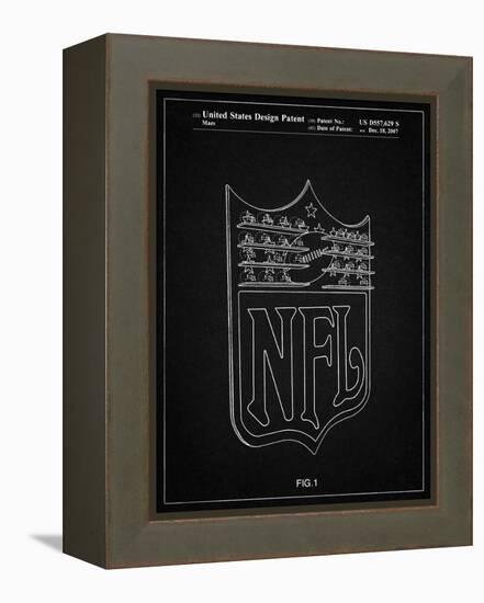 PP217-Vintage Black NFL Display Patent Poster-Cole Borders-Framed Premier Image Canvas