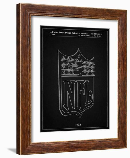 PP217-Vintage Black NFL Display Patent Poster-Cole Borders-Framed Giclee Print