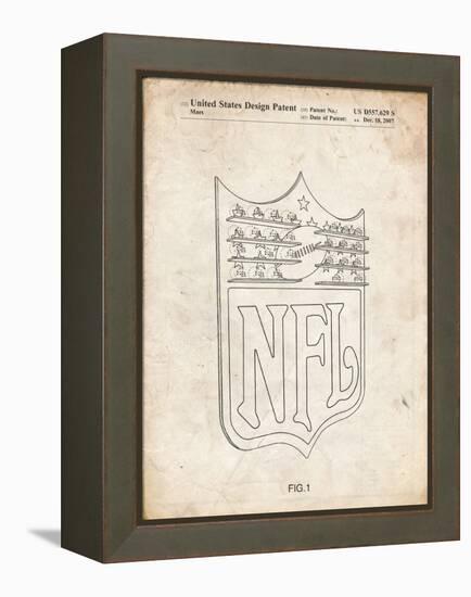 PP217-Vintage Parchment NFL Display Patent Poster-Cole Borders-Framed Premier Image Canvas
