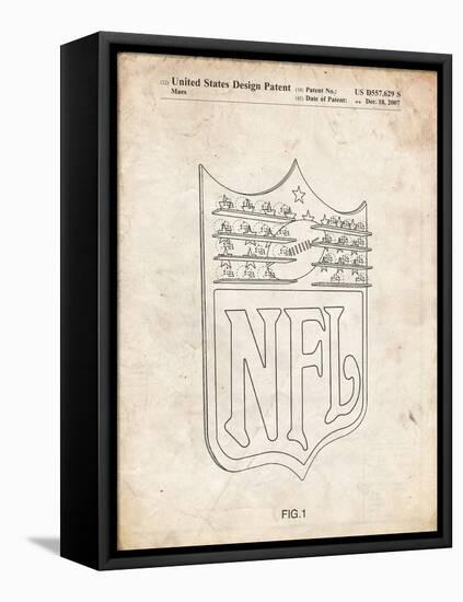 PP217-Vintage Parchment NFL Display Patent Poster-Cole Borders-Framed Premier Image Canvas