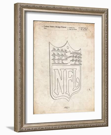 PP217-Vintage Parchment NFL Display Patent Poster-Cole Borders-Framed Giclee Print