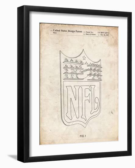 PP217-Vintage Parchment NFL Display Patent Poster-Cole Borders-Framed Giclee Print