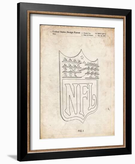 PP217-Vintage Parchment NFL Display Patent Poster-Cole Borders-Framed Giclee Print