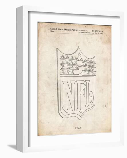 PP217-Vintage Parchment NFL Display Patent Poster-Cole Borders-Framed Giclee Print