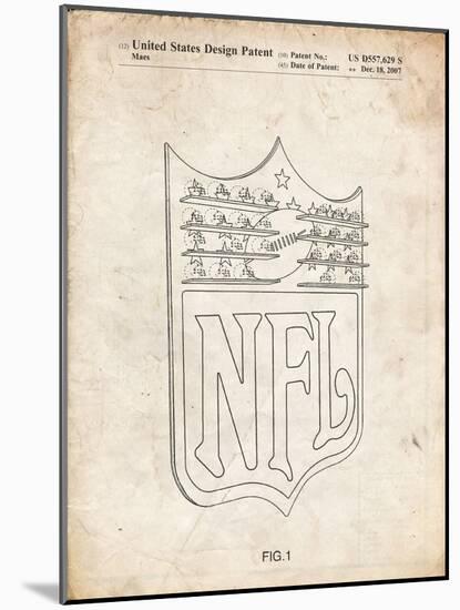 PP217-Vintage Parchment NFL Display Patent Poster-Cole Borders-Mounted Giclee Print