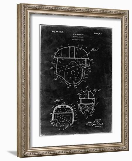 PP218-Black Grunge Football Helmet 1925 Patent Poster-Cole Borders-Framed Giclee Print