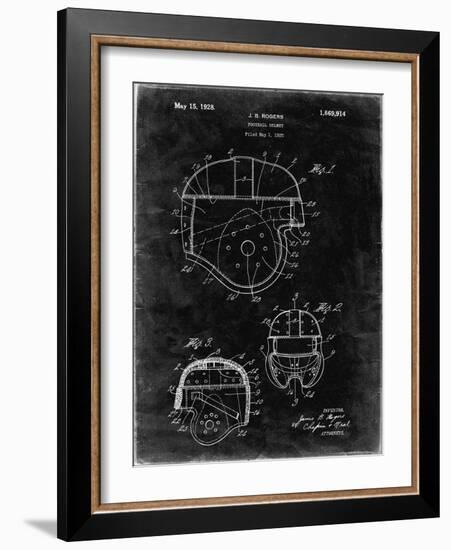 PP218-Black Grunge Football Helmet 1925 Patent Poster-Cole Borders-Framed Giclee Print