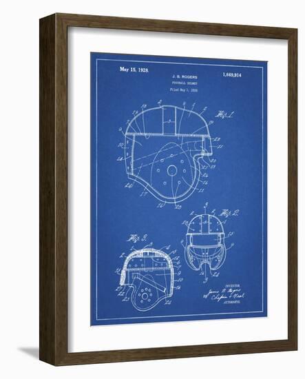 PP218-Blueprint Football Helmet 1925 Patent Poster-Cole Borders-Framed Giclee Print